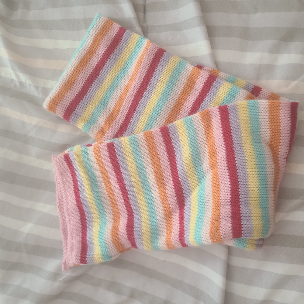 Pink and Yellow Striped Socks